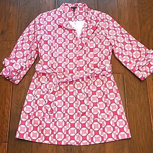 Madison Pink All-Weather Lightweight Coat with belt size Small
